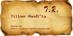 Tillner Renáta névjegykártya